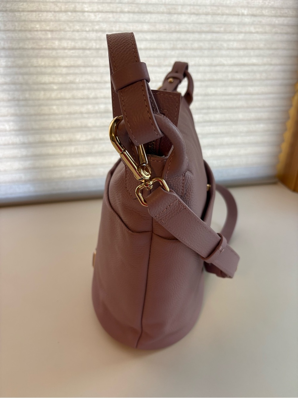 Cole Hann Blush Pink Pebbled Leather Shoulder Bag NWOT - Picture 4 of 9